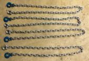 4' length with clevis hooks and quick links. Use for Lifting Pontoon Boats.